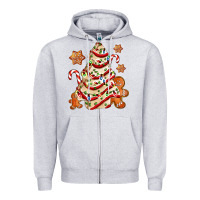 Heather Grey christmas tree cake and cookies ado Zipper Hoodie - AdoDesignShop