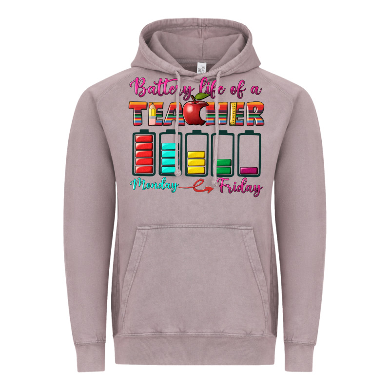 Battery Life Of A Teacher Vintage Hoodie by BundleAndBundleShop | Teevron