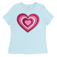Baby Blue sweet heart olivia Ladies Tee - OliviaCreatesArt