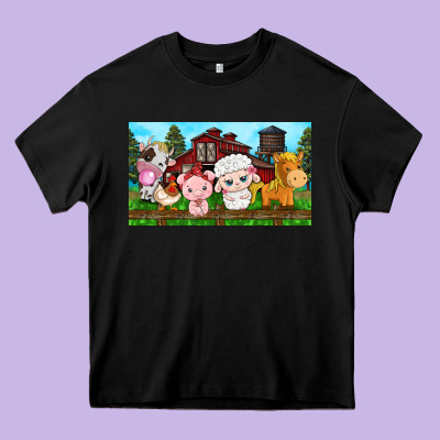 Cute Farm Animals Heavy Core Tee Designed By Tumblerdesignbyshophia