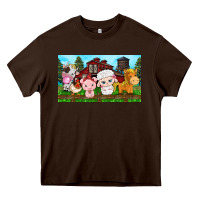 Chocolate Brown cute farm animals Heavy Core Tee - TumblerDesignByShophia