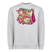 Heather Grey pink cancer ribbon and october calendar Heavyweight Sweatshirt - AdoDesignShop