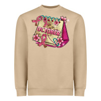 Mushroom pink cancer ribbon and october calendar Heavyweight Sweatshirt - AdoDesignShop