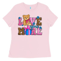 Bubblegum Pink love you more olivia Ladies Tee - OliviaCreatesArt