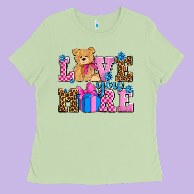 Love You More Olivia Ladies Tee Designed By Oliviacreatesart