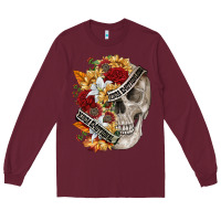 Burgundy skull kinda emotionless kinda emotional Long Sleeve Tee - FaDigitalArtStudio