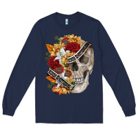 Navy skull kinda emotionless kinda emotional Long Sleeve Tee - FaDigitalArtStudio