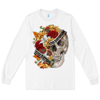 White skull kinda emotionless kinda emotional Long Sleeve Tee - FaDigitalArtStudio