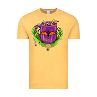 Vintage Mustard Halloween Coffee Cup With Hands Vintage Tee - FaDigitalArtStudio