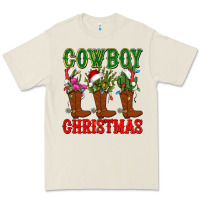 Cowboy Christmas Boots Cactus Premium Tee | Teevron