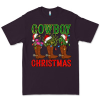 Plum cowboy christmas boots cactus Premium Tee - CowGirlArtShop