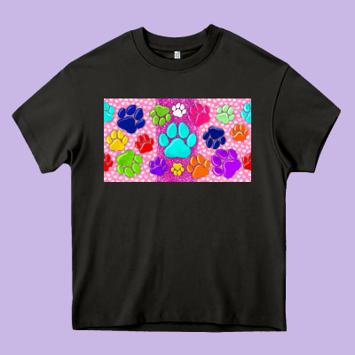 Paw Print Heavy Core Tee Designed By Tumblerdesignbyshophia