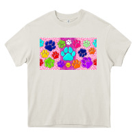 Cream paw print Heavy Core Tee - TumblerDesignByShophia