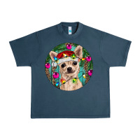 Midnight Navy Christmas Chihuahua Urban Heavy Tee - RanaPortraitStore