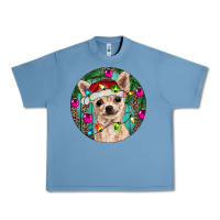 Pebble Blue Christmas Chihuahua Urban Heavy Tee - RanaPortraitStore
