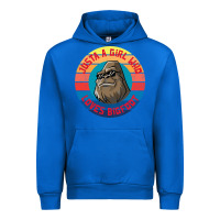 Cobalt Retro Sunset Just A Girl Who Loves Bigfoot Urban Hoodie - artisFamous