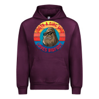 Mauve Wine Retro Sunset Just A Girl Who Loves Bigfoot Urban Hoodie - artisFamous