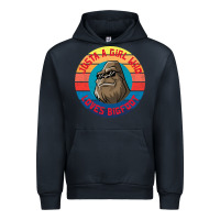 Navy Retro Sunset Just A Girl Who Loves Bigfoot Urban Hoodie - artisFamous