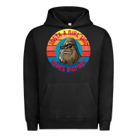 Pigment Black Retro Sunset Just A Girl Who Loves Bigfoot Urban Hoodie - artisFamous