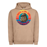 Pigment Burro Retro Sunset Just A Girl Who Loves Bigfoot Urban Hoodie - artisFamous