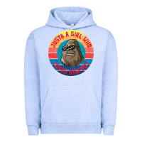 Pigment Grape Ice Retro Sunset Just A Girl Who Loves Bigfoot Urban Hoodie - artisFamous