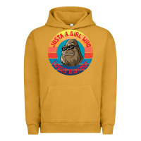Pigment Peanut Butter Retro Sunset Just A Girl Who Loves Bigfoot Urban Hoodie - artisFamous