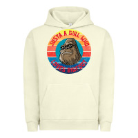 Pigment Pistachio Retro Sunset Just A Girl Who Loves Bigfoot Urban Hoodie - artisFamous
