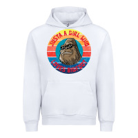 White Retro Sunset Just A Girl Who Loves Bigfoot Urban Hoodie - artisFamous