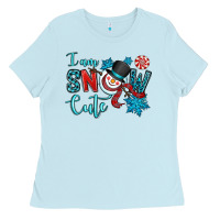Baby Blue i am snow cute Ladies Tee - OliviaCreatesArt