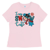 Bubblegum Pink i am snow cute Ladies Tee - OliviaCreatesArt