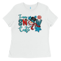 White i am snow cute Ladies Tee - OliviaCreatesArt