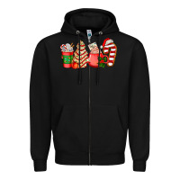 Black christmas tree cake and coffee cups ado Zipper Hoodie - AdoDesignShop