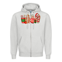 Dove Grey christmas tree cake and coffee cups ado Zipper Hoodie - AdoDesignShop
