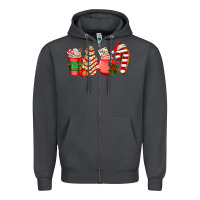 Smoke christmas tree cake and coffee cups ado Zipper Hoodie - AdoDesignShop