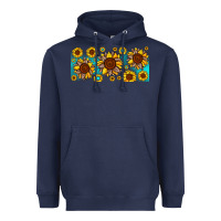 Navy leopard sunflower gemstone Heavyweight Hoodie - JahusDesignShop