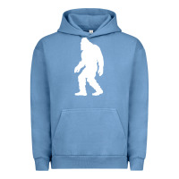 Pigment Pebble Blue bigfoot walking silhouette Urban Hoodie - artisFamous