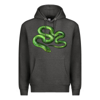 Charcoal Heather boomslang snake Premium Hoodie - LillyAllenDesigns