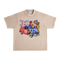French Oak Western Truck Fourth Of July America Urban Heavy Tee - FaDigitalArtStudio