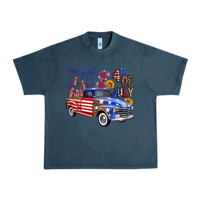 Western Truck Fourth Of July America Urban Heavy Tee by FaDigitalArtStudio | Teevron
