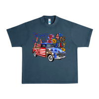 Midnight Navy Western Truck Fourth Of July America Urban Heavy Tee - FaDigitalArtStudio