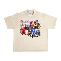 Sandshell Western Truck Fourth Of July America Urban Heavy Tee - FaDigitalArtStudio