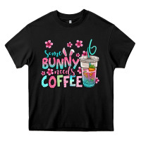 Black some bunny needs coffee easter Heavy Core Tee - Jasminsmagicworld