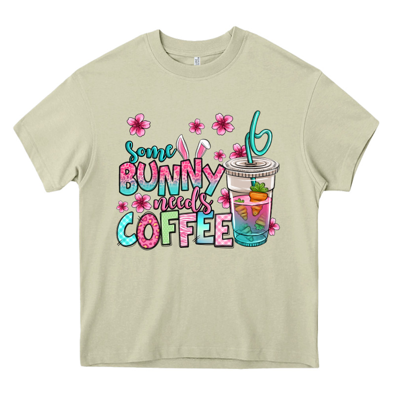 Some Bunny Needs Coffee Easter Heavy Core Tee by Jasminsmagicworld | Teevron