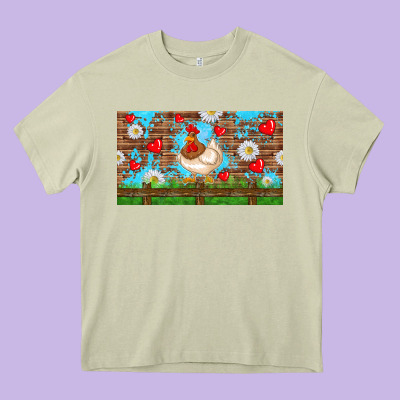 Cute Chicken Heavy Core Tee Designed By Tumblerdesignbyshophia