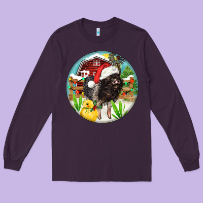 Baby Pig Long Sleeve Tee Designed By Fadigitalartstudio