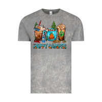 Cloud Rock Happy Camper Coffee Cups Vintage Tee - FaDigitalArtStudio