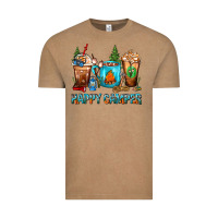 Vintage Coffee Happy Camper Coffee Cups Vintage Tee - FaDigitalArtStudio
