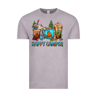 Vintage Zinc Happy Camper Coffee Cups Vintage Tee - FaDigitalArtStudio