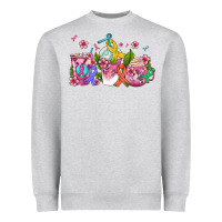 Heather Grey western cancer  coffee cups with ribbons Heavyweight Sweatshirt - AdoDesignShop