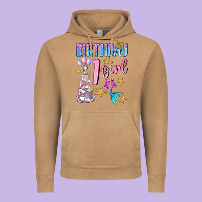 Birthday Girl 1 Vintage Hoodie Designed By Bundleandbundleshop